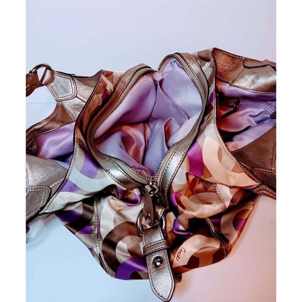 Coach Madison Signature Op Art Maggie Hobo Bag - Picture 3 of 15